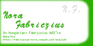 nora fabriczius business card